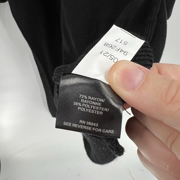 Sam Edelman Balloon Long Sleeves V-Neck Ribbed Knit Sweater Dress Black‎ Size XL - Picture 9 of 9